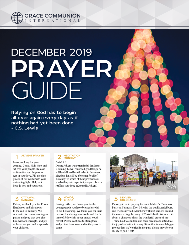 December Prayer Guide | Grace Communion International Resources