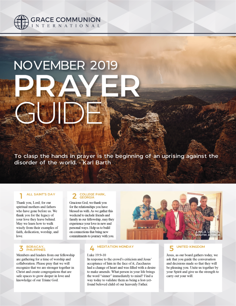 November Prayer Guide | Grace Communion International Resources