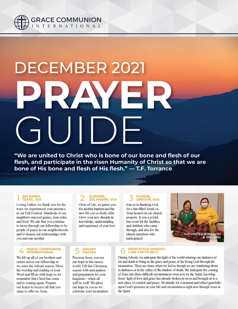 Prayer Guide 2021 December | Grace Communion International Resources