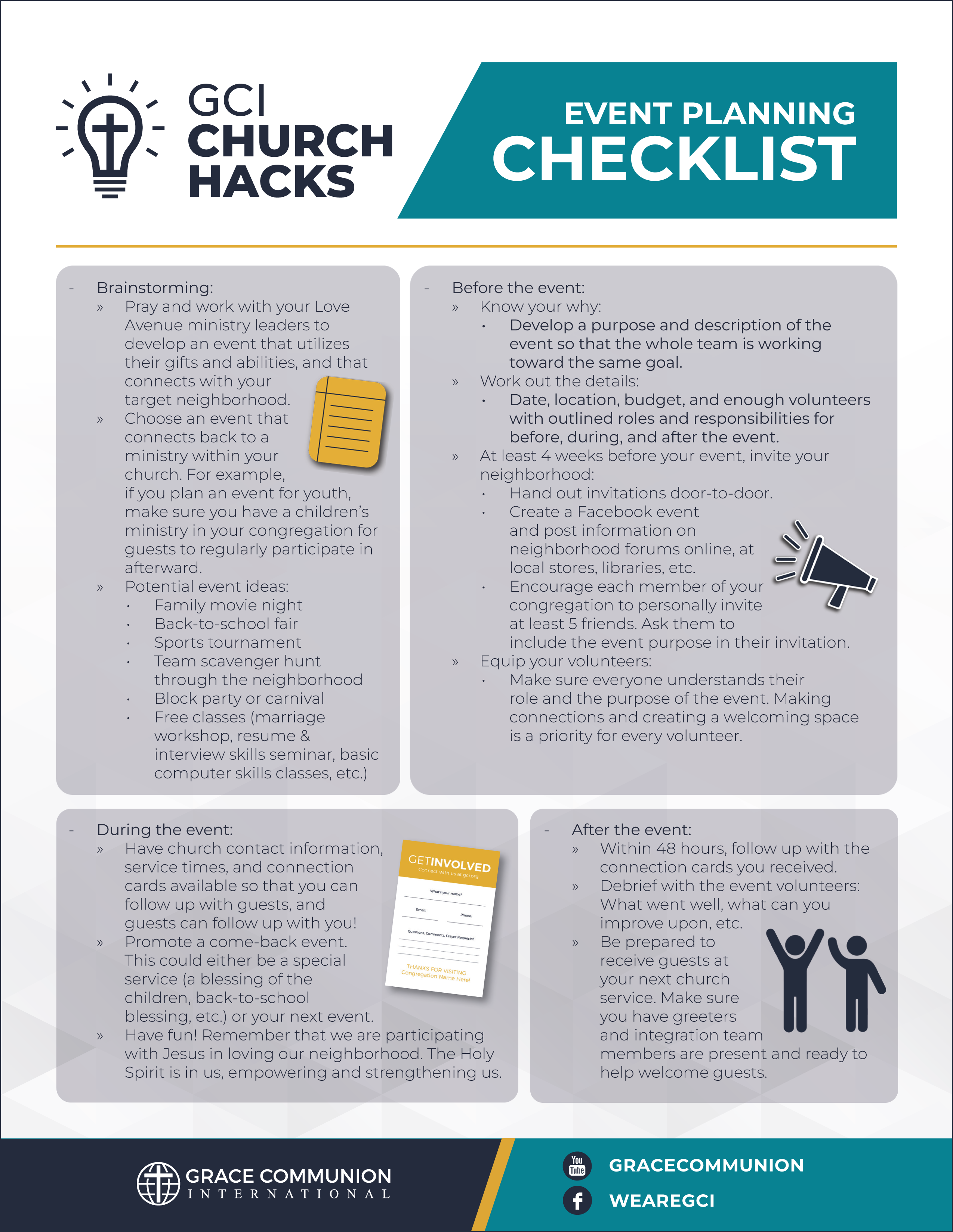 Love Avenue Event Checklist | Grace Communion International Resources