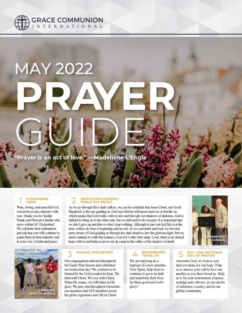 Prayer Guide 2022 May | Grace Communion International Resources